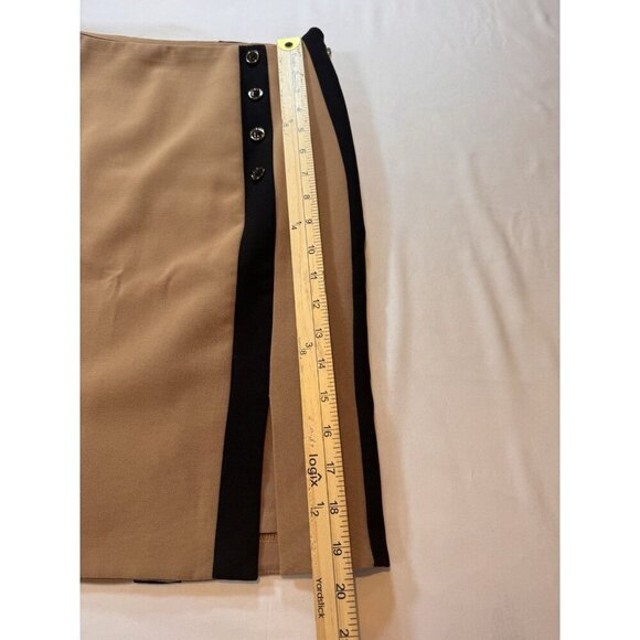 White House Black Market Skirt Women’s 8 Tan & Black Color Block $88 Career - Picture 6 of 16